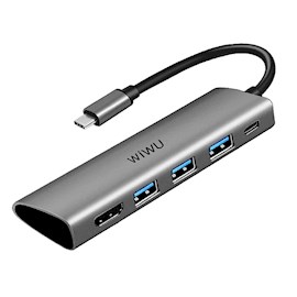 USB ჰაბი Wiwu 531H Alpha, Type-C, USB, HDMI, Hub, Gray